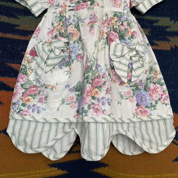 Vintage Sarah Kent Fancy Party Dress. Size 4T. USA. Polycotton. Pockets. 1980's. - Picture 3 of 16